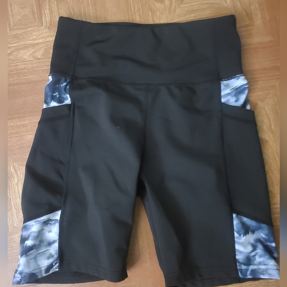 Black Women's Shorts with Tie-Dye Accents